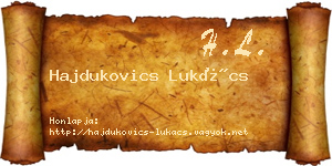 Hajdukovics Lukács névjegykártya
